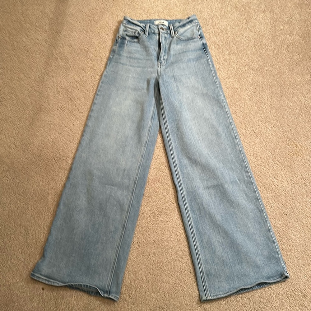 High rise, wide leg denim